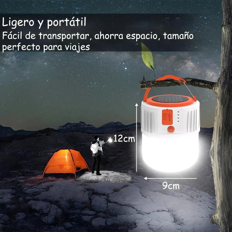 KIT DE LAMPARAS DE EMERGENCIA CON PANEL SOLAR PARA CAMP - 2
