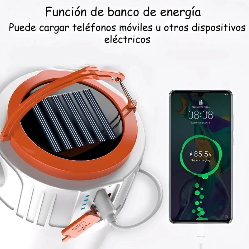 KIT DE LAMPARAS DE EMERGENCIA CON PANEL SOLAR PARA CAMP - 4