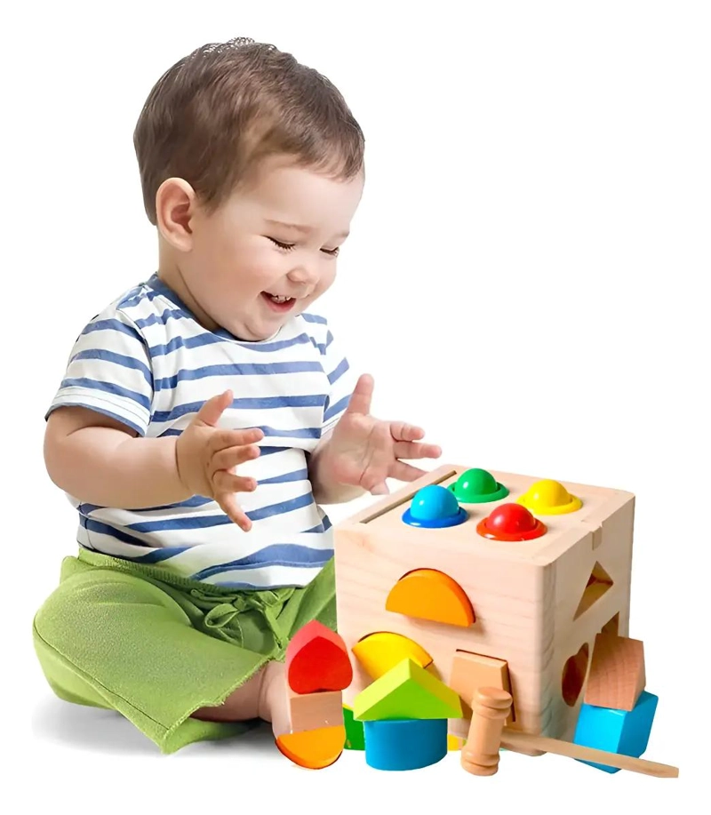 CUBO DE ENCAJE DIDACTICO DE MADERA MONTESSORI - 1