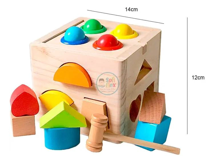 CUBO DE ENCAJE DIDACTICO DE MADERA MONTESSORI - 2