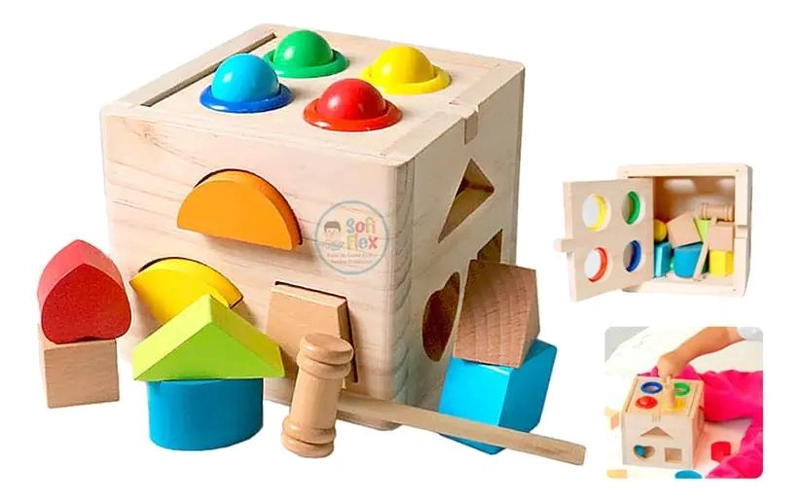 CUBO DE ENCAJE DIDACTICO DE MADERA MONTESSORI - 3