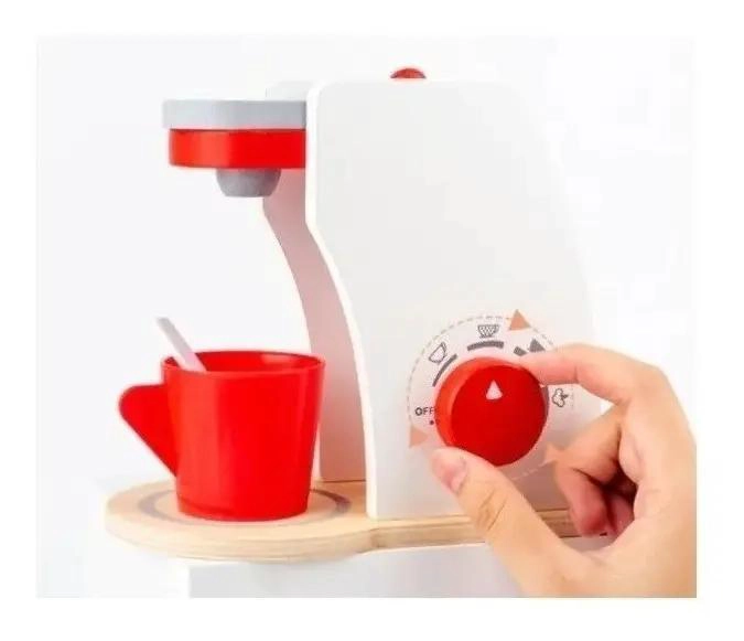 CAFETERA DE JUGUETE DE MADERA PARA NIÑOS - 2