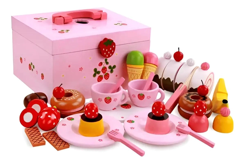 JUEGO DIDACTICO DE MADERA CORTA FRUTAS Y POSTRES - 1