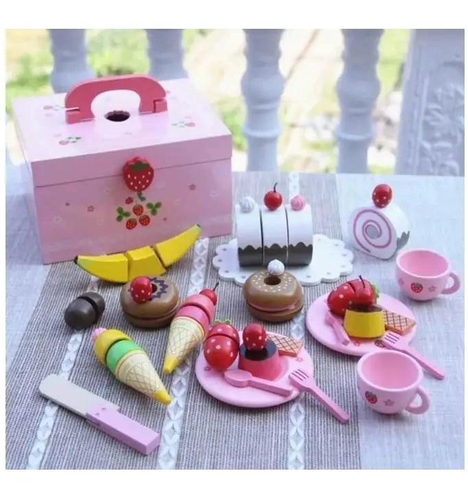 JUEGO DIDACTICO DE MADERA CORTA FRUTAS Y POSTRES - 2