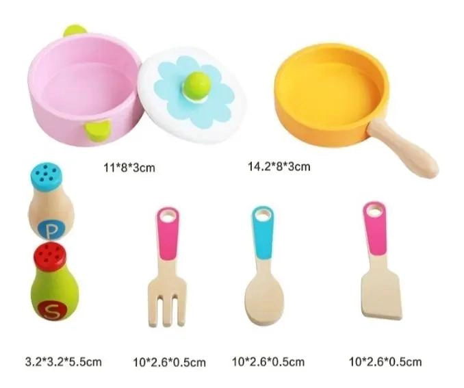 COCINA DE JUGUETE DE MADERA PARA NIÑAS DIDACTICA - 3