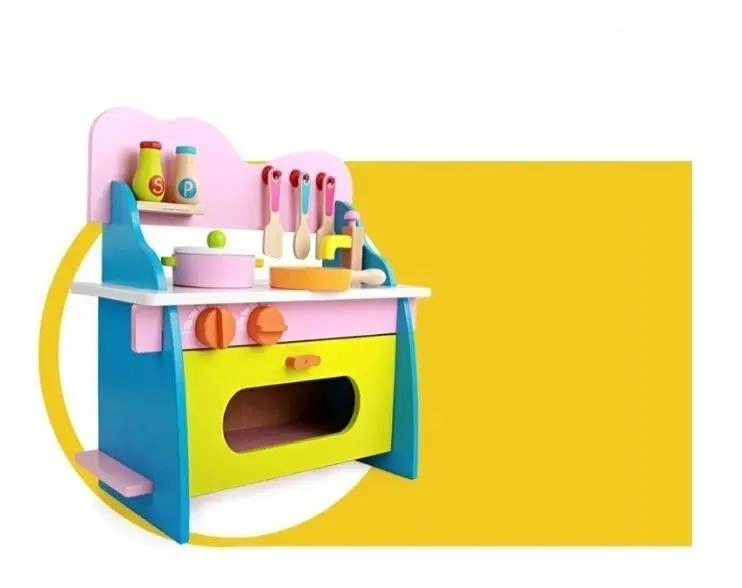 COCINA DE JUGUETE DE MADERA PARA NIÑAS DIDACTICA - 4
