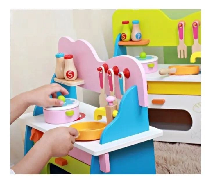 COCINA DE JUGUETE DE MADERA PARA NIÑAS DIDACTICA - 5