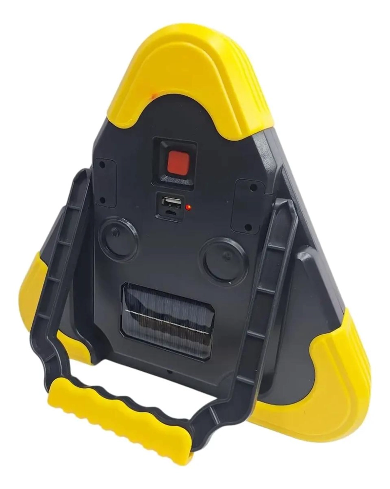 TRIANGULO DE EMERGENCIA RECARGABLE CON 3 LEDS Y PANEL SOL - 5