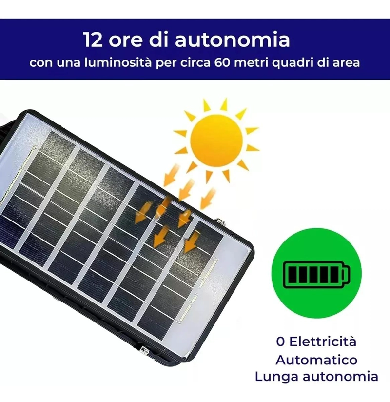 FOCO SOLAR 1000W LUZ LED EXTERIOR CON SOPORTE BLANCO - 2