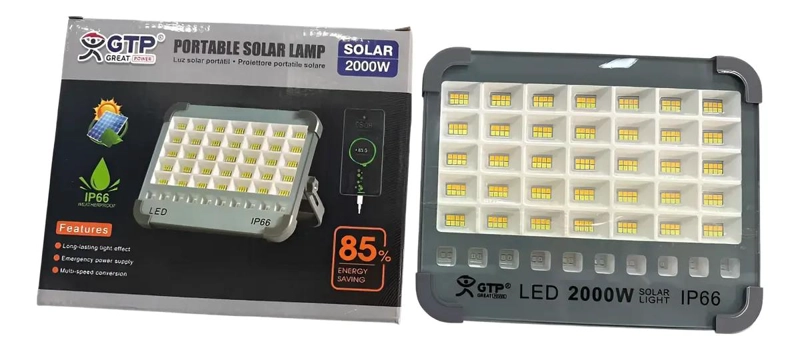 LAMPARA LED SOLAR PORTATIL 300 LED CON CARGA USB Y DOBLE - 1