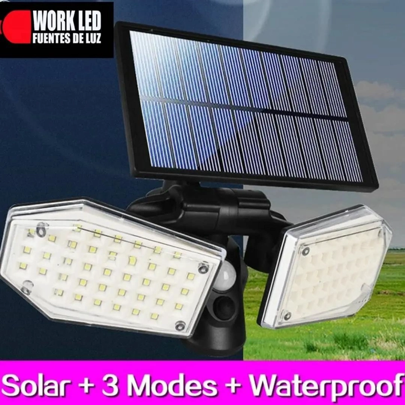 APLIQUE SOLAR DOBLE FOCO CON SENSOR DE MOVIMIENTO Y 78 LU - 2