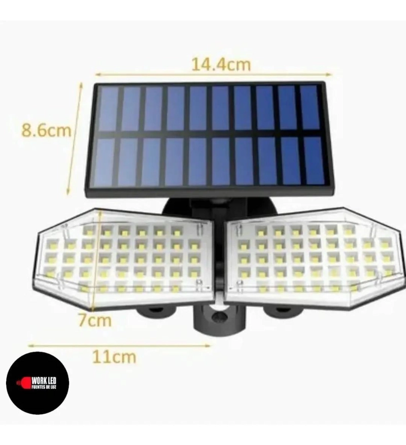 APLIQUE SOLAR DOBLE FOCO CON SENSOR DE MOVIMIENTO Y 78 LU - 3
