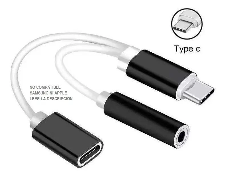 GENÉRICO ADAPTADOR TIPO C PARA AUDIFONOS Y CARGA