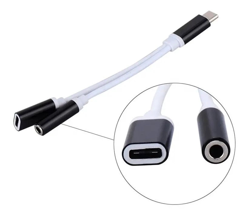 ADAPTADOR TIPO C PARA AUDIFONOS Y CARGA - 3