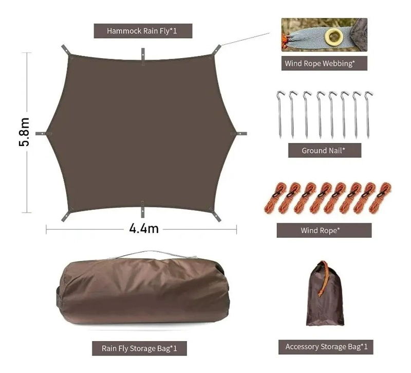 TOLDO CARPA 4.4X5.8M CON ESTACAS Y PROTECCION UV - 2