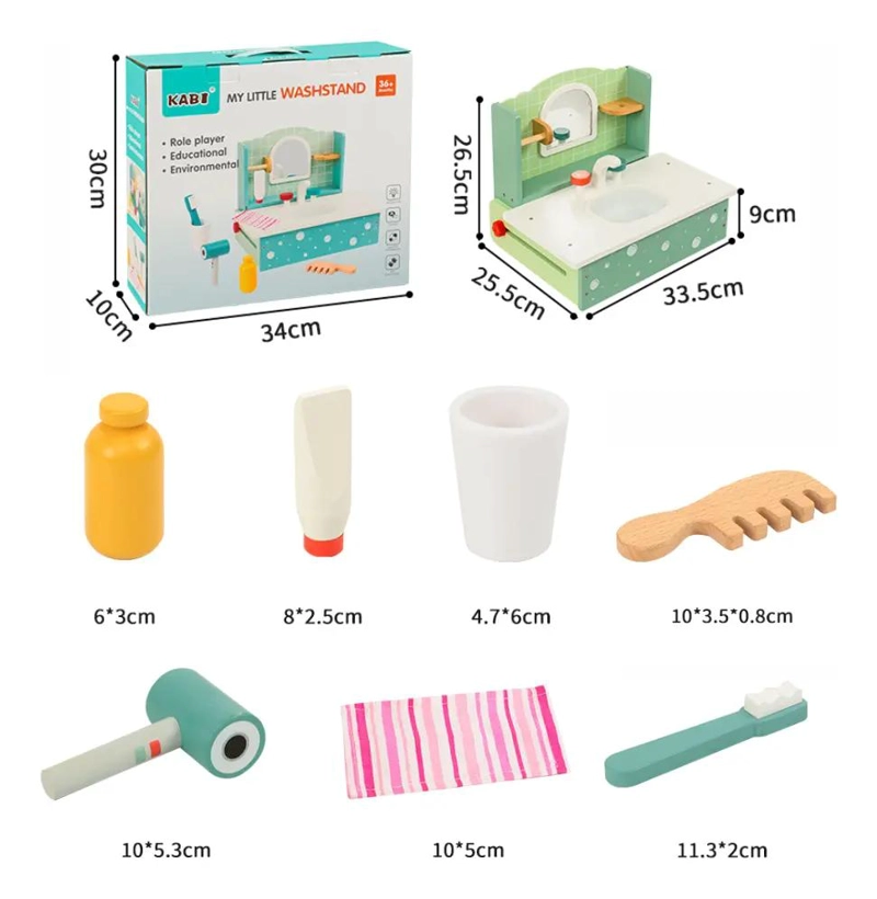 JUGUETE LAVAMANOS DE MADERA PARA NIÑOS - 5