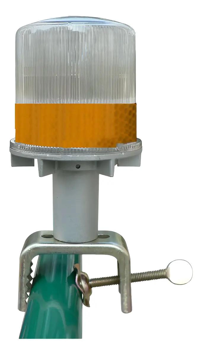 BALIZA SOLAR AMARILLA CON LUZ LED DE ADVERTENCIA Y FLASH - 1