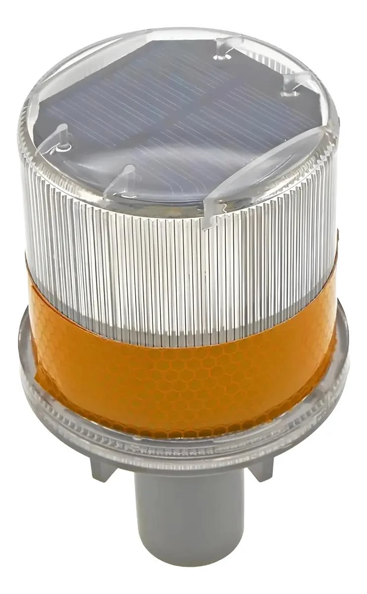 BALIZA SOLAR AMARILLA CON LUZ LED DE ADVERTENCIA Y FLASH - 2