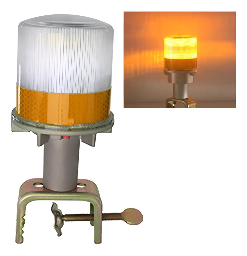 BALIZA SOLAR AMARILLA CON LUZ LED DE ADVERTENCIA Y FLASH - 5