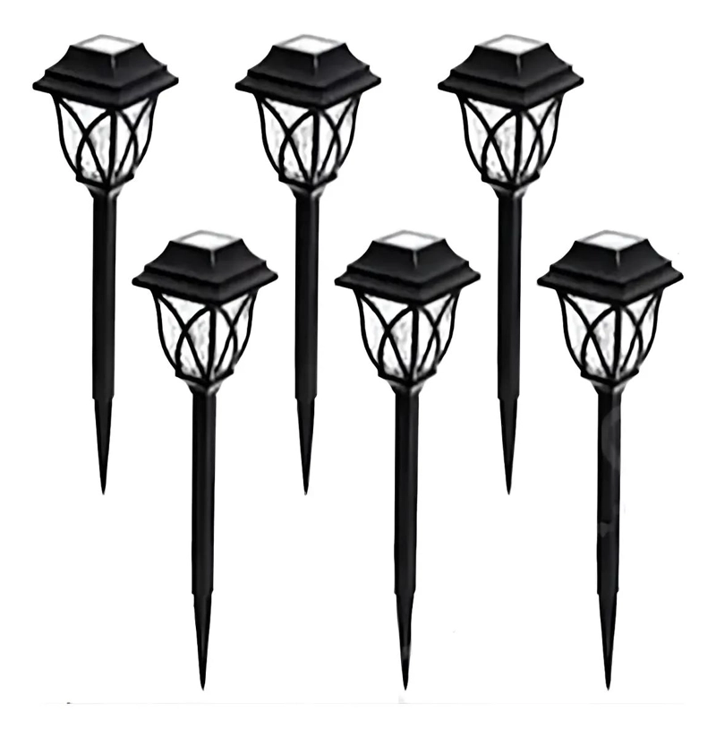 ESTACA SOLAR LED PARA JARDIN Y EXTERIORES X6 UNIDADES - 1