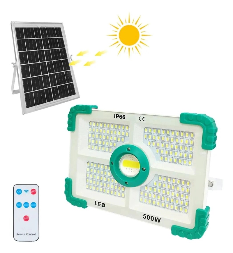 FOCO LED SOLAR 500W CON REFLECTOR Y PANEL - 5