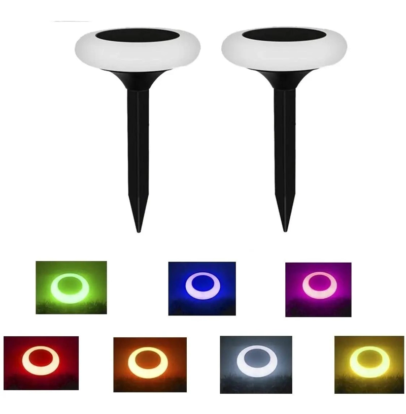 LAMPARAS SOLARES LED ESTACA RGB 7 COLORES X2 - 3