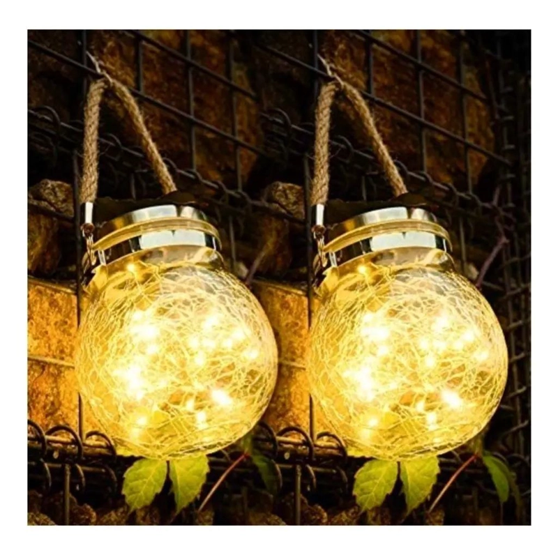 LAMPARA FAROL SOLAR DE VIDRIO PARA NAVIDAD - 4