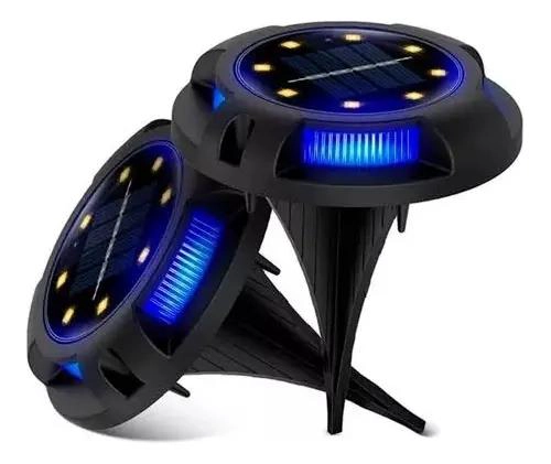 PACK 4 FOCOS SOLARES PARA PISO 8 LED LUZ BLANCA - 2