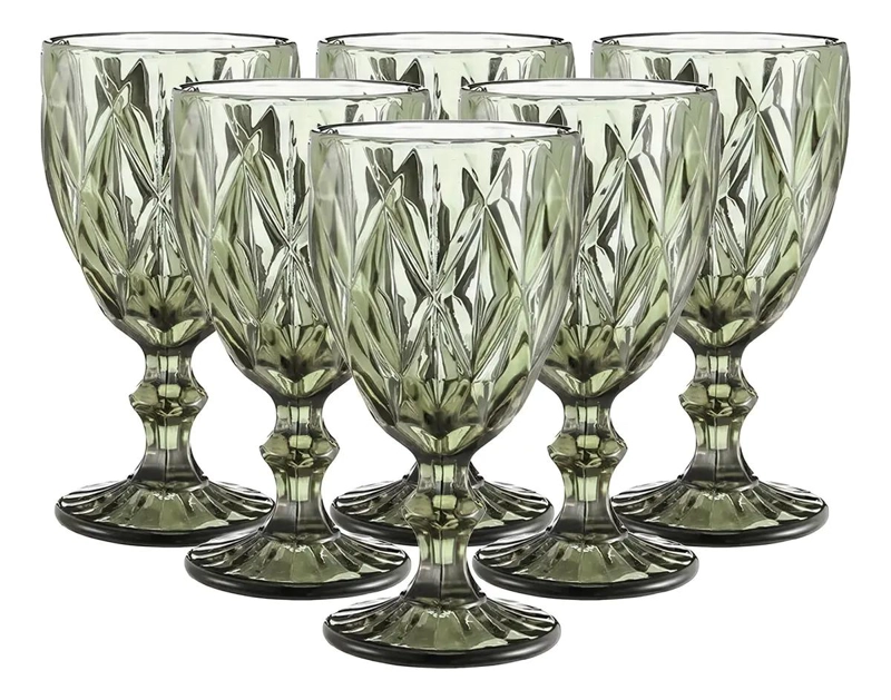 SET 6 COPAS VIDRIO 300 ML PARA COCTEL Y VINO - 1
