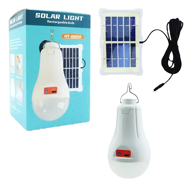 LAMPARA LED DE EMERGENCIA CON PANEL SOLAR PARA CAMPING - 1