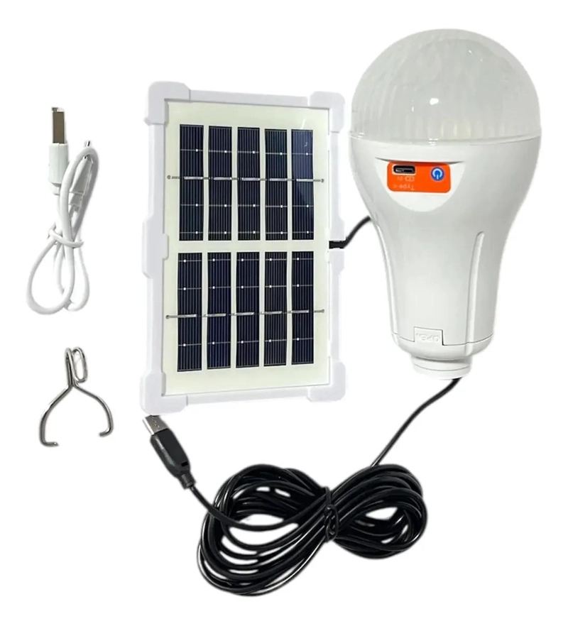 LAMPARA LED DE EMERGENCIA CON PANEL SOLAR PARA CAMPING - 2