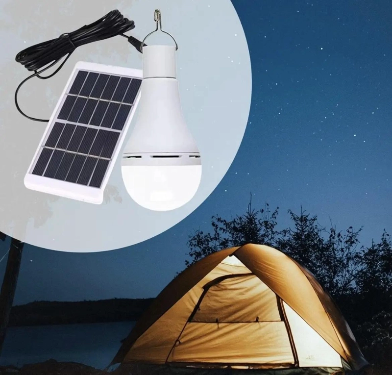 LAMPARA LED DE EMERGENCIA CON PANEL SOLAR PARA CAMPING - 5
