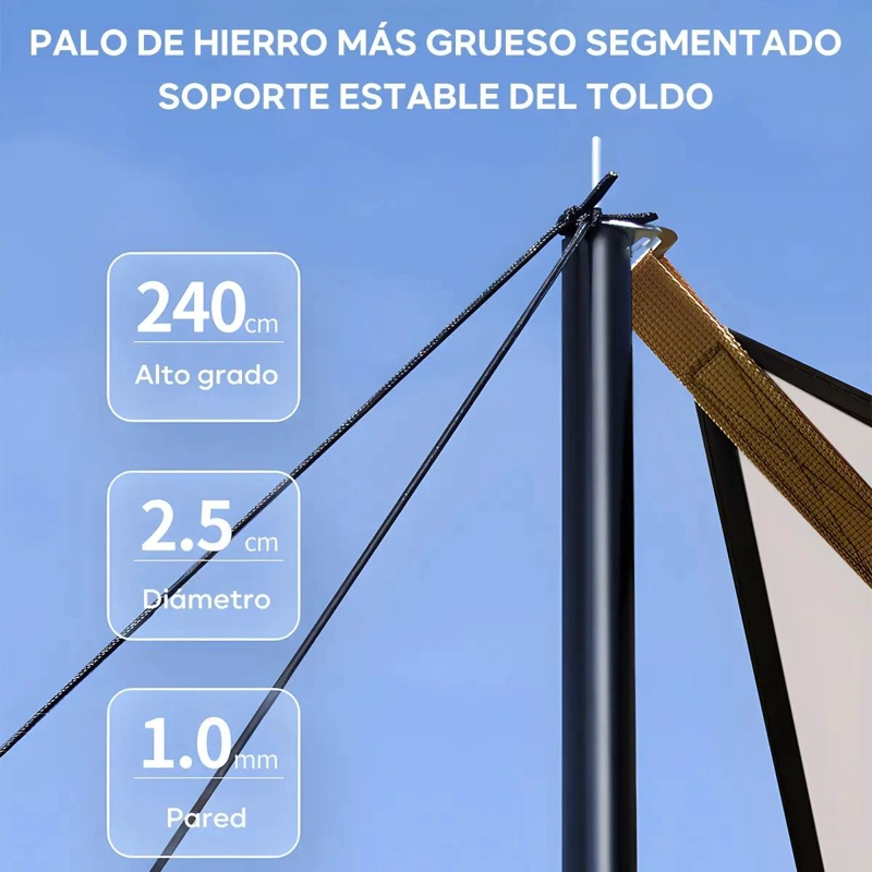 TOLDO PLEGABLE 3X4M PROTECCION SOLAR IMPERMEABLE - 5