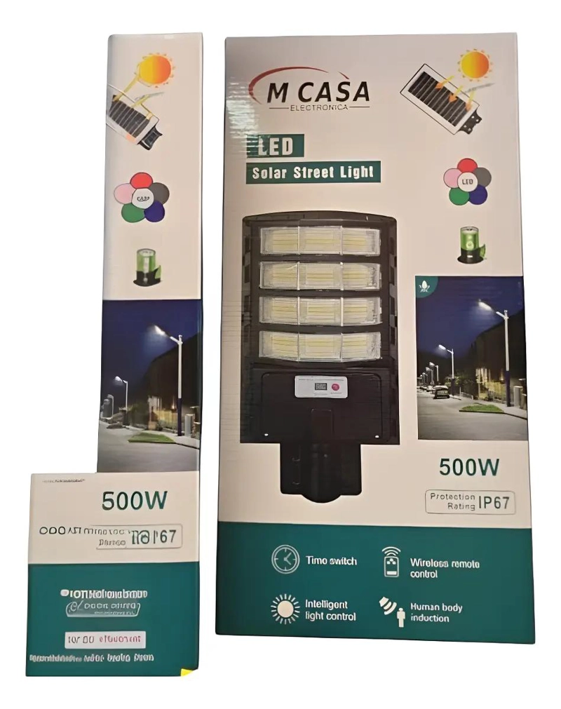 REFLECTOR SOLAR LED 500W CON SENSOR DE MOVIMIENTO - 1