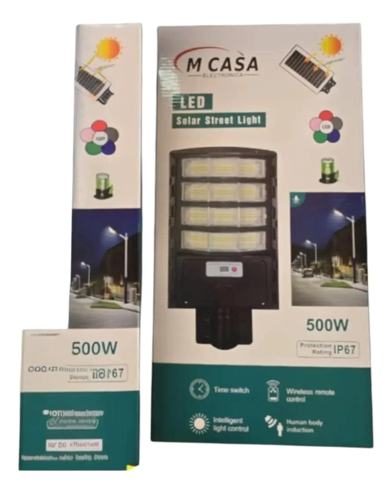 REFLECTOR SOLAR LED 500W CON SENSOR DE MOVIMIENTO - 2