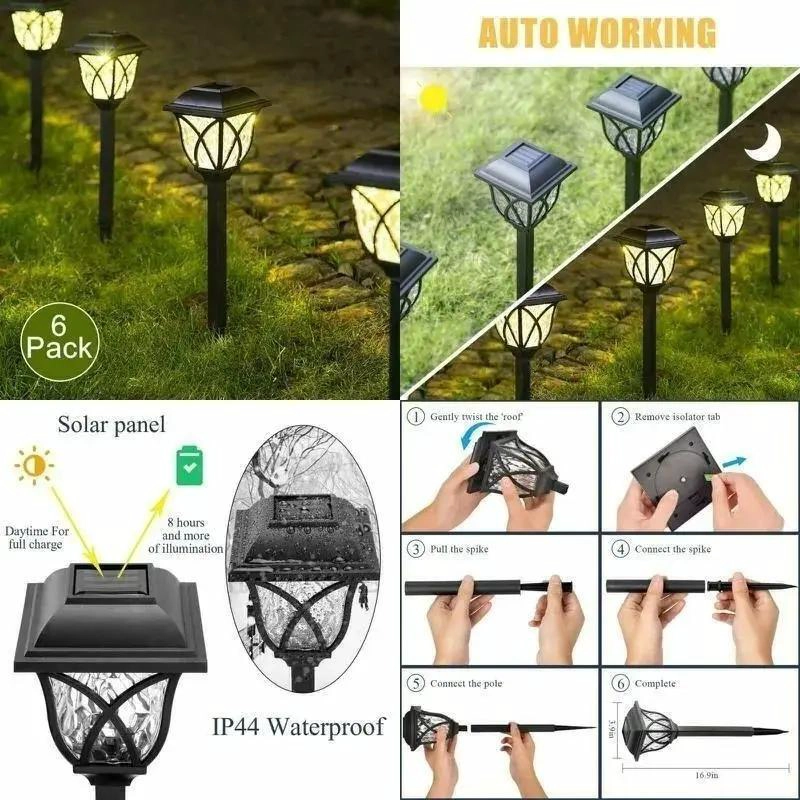 ESTACA SOLAR LED PARA JARDIN RESISTENTE A LLUVIA X6 - 3