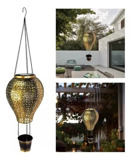 ESTACA DE JARDIN GLOBO DE AIRE CON LUZ LED EXTERIOR - 1