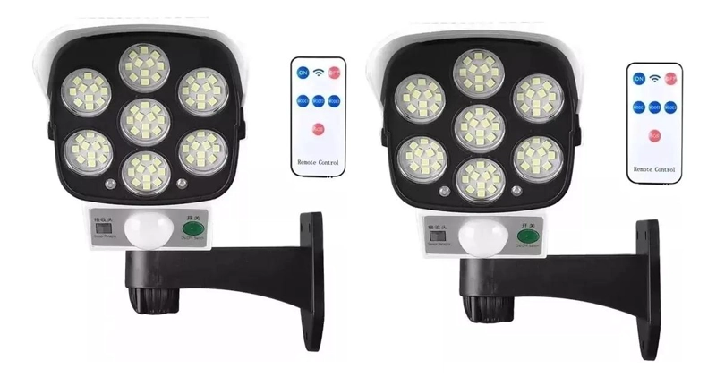 PACK 2 FOCOS SOLARES CON SENSOR DE MOVIMIENTO Y CONTROL - 1
