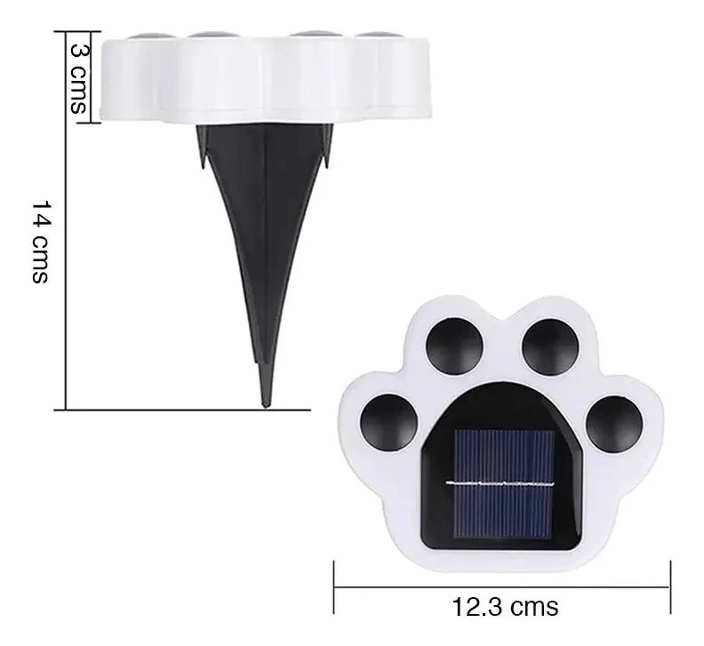 LUZ SOLAR DE JARDIN CON 4 ESTACAS Y DISEÑO DE HUELLA - 2
