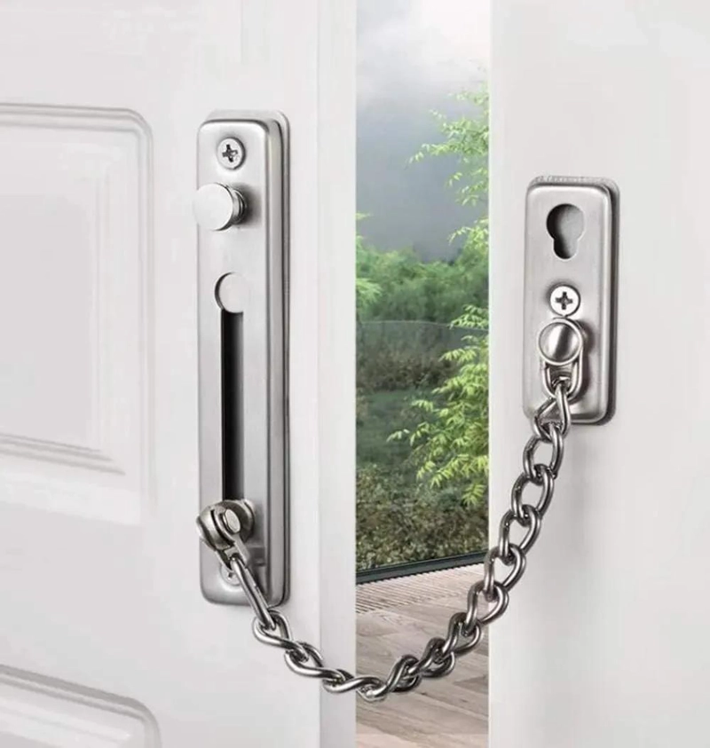JUEGO 2 CERRADURAS CADENA SEGURIDAD PARA PUERTAS Y VENTAS - 2