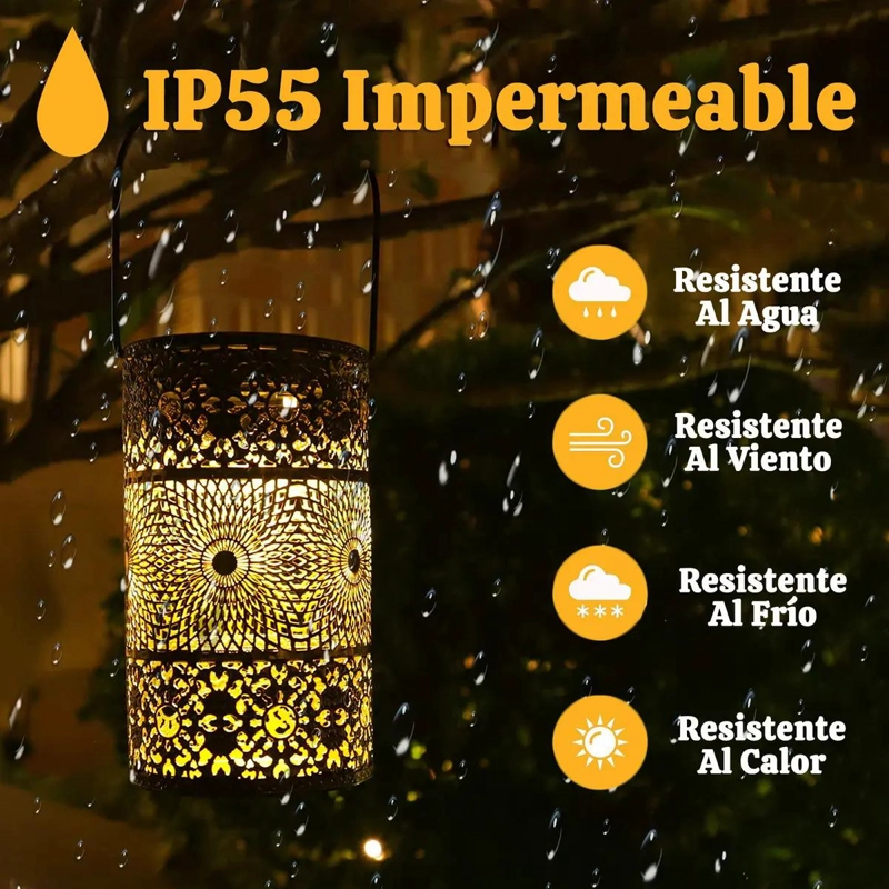 LAMPARA SOLAR IMPERMEABLE PARA JARDIN Y PATIO - 4