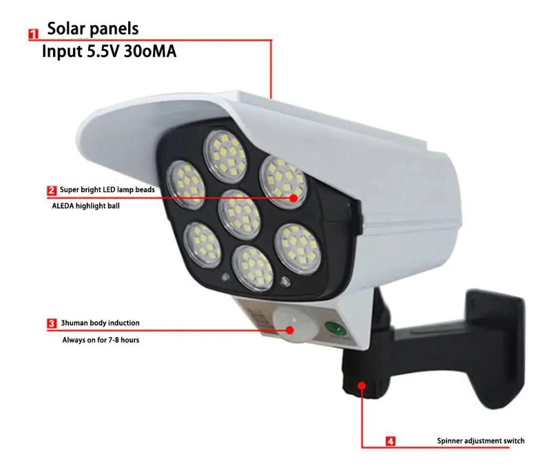 LUZ SOLAR CON SENSOR DE MOVIMIENTO Y PROTECCION IP66 - 3