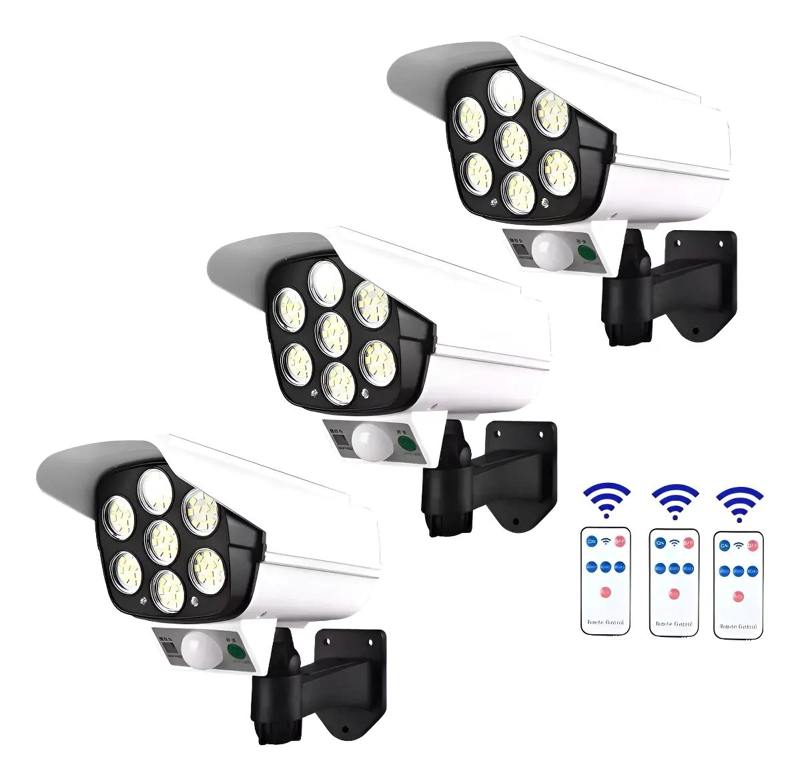 PACK 3 FOCOS SOLARES LED 150W CON SENSOR DE MOVIMIENTO - 1