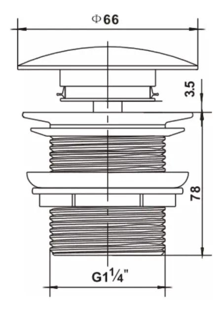 DESAGÜE 1 1/4 PULG CON TAPON CROMADO Y REBALSE - 2