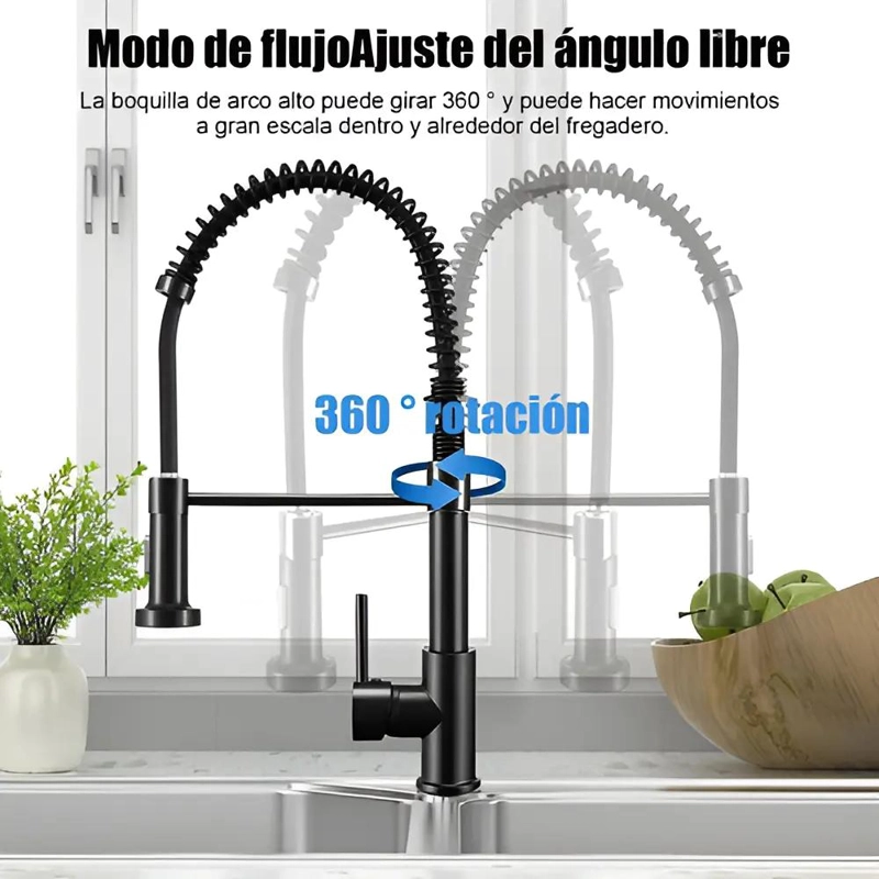 LLAVE PARA GRIFO DE BAÑO Y COCINA MONOMANDO NEGRA - 4