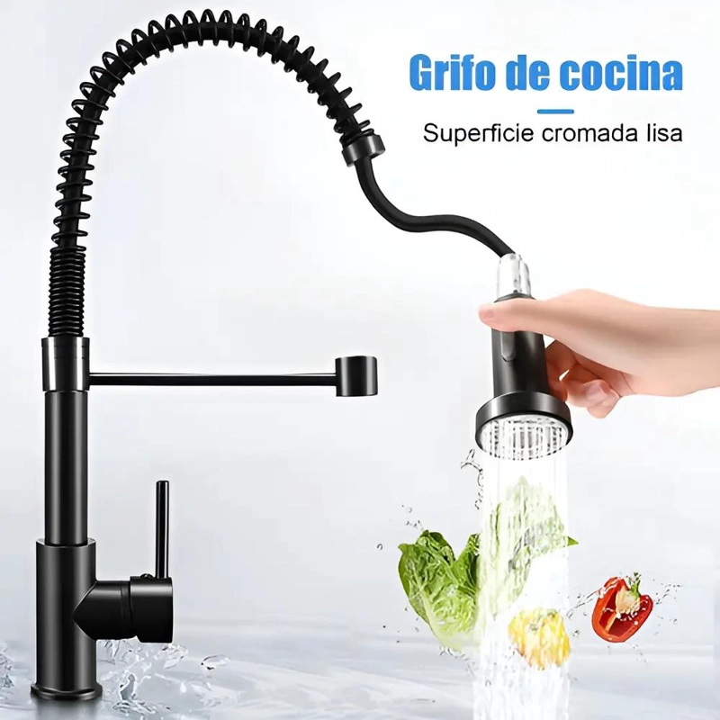 LLAVE PARA GRIFO DE BAÑO Y COCINA MONOMANDO NEGRA - 5