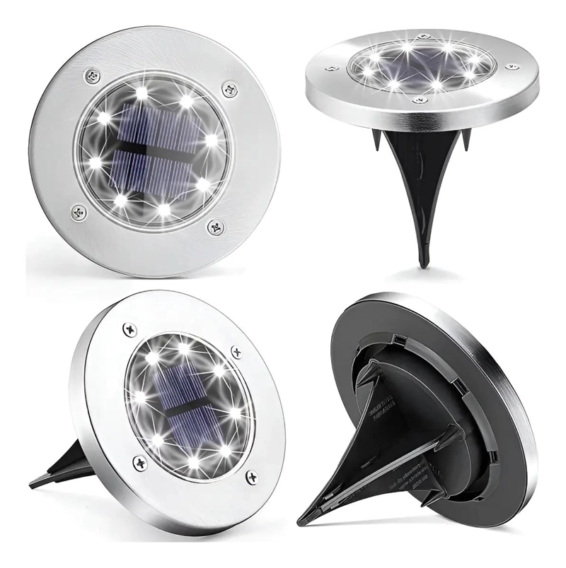 PACK 8 FOCOS SOLARES DE PISO LED BLANCO - 1