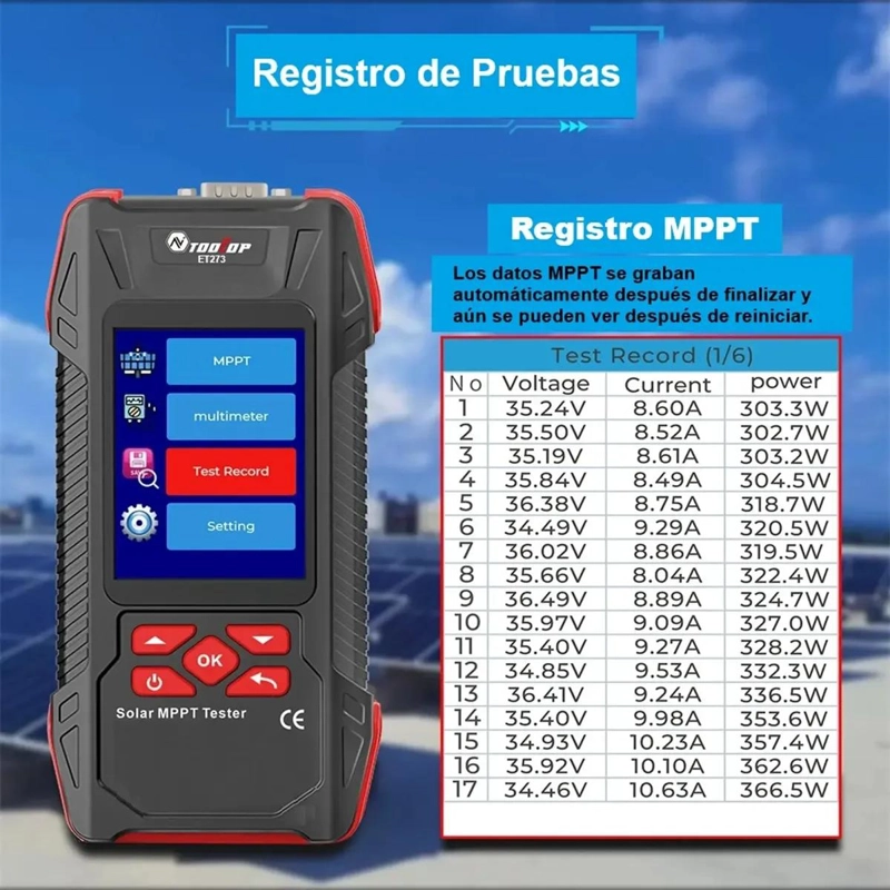 PROBADOR PANEL SOLAR MPPT CON REGISTRO DE DATOS - 5