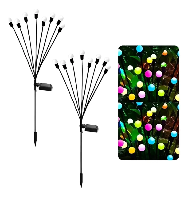 PACK 2 LUCES LED SOLAR PARA JARDIN CON ESTACA - 1