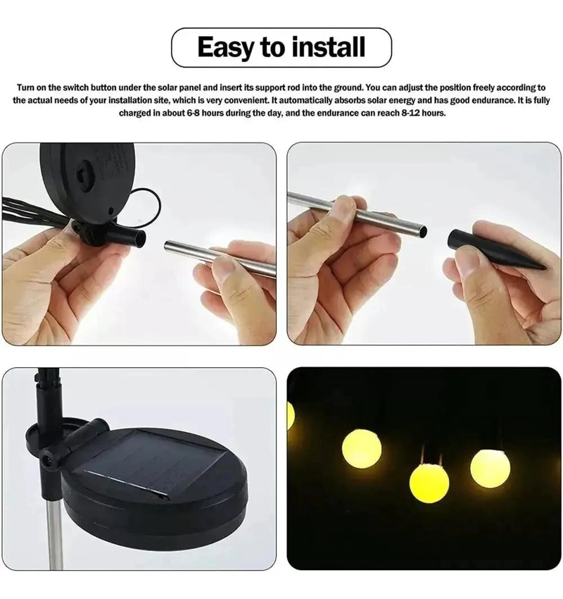 PACK 2 LUCES LED SOLAR PARA JARDIN CON ESTACA - 4